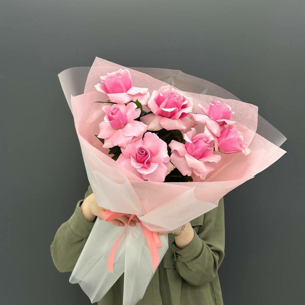 Пионовидные розы 6 шт